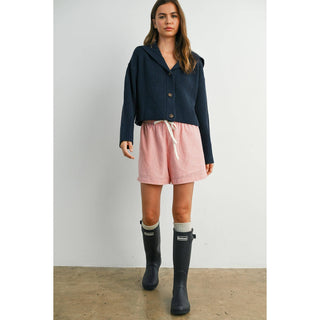 Knit V-Neck "Hello" Cardigan