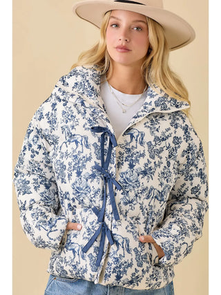 Paloma Navy Toile Horse Print Jacket