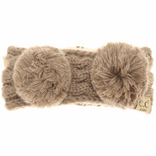 Kids Solid Double Pom Fashion Headband