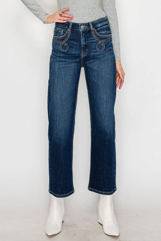 Ava High Rise Straight Jeans