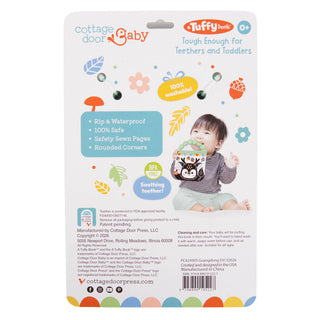 Package of Cottage Door Baby Tuffy Bink with colorful design and text on a white background