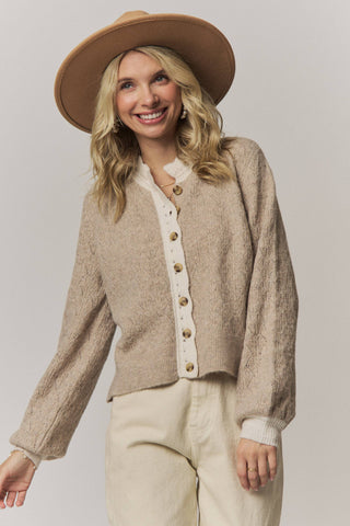 Madelyn Scallop Trim Cardigan
