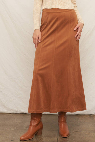 Autumn's Suede Maxi Skirt