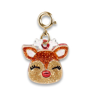 Glitter Reindeer Charm - Gold
