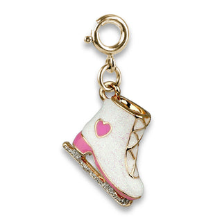 Glitter Ice Skate Charm - Gold