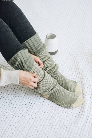 Warm & Soft Open Work Knit Lounge Socks