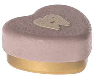 Heart-Shaped Metal Tooth Fairy Box – Vintage Keepsake Memory Tin