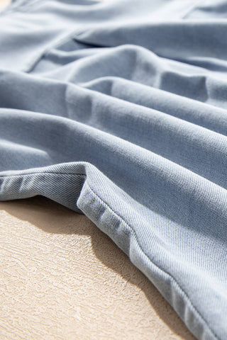 Charlotte Ruffle Puff Sleeve Chambray Shirt