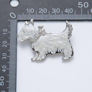 White Scotty Dog Brooch