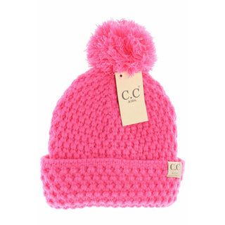 Kids' Bee Stitch Knit Pom C.C Beanie