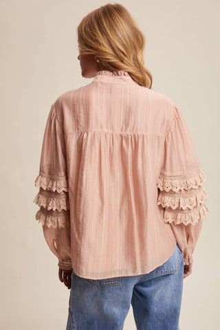 Lorelai Blush Lace Blouse