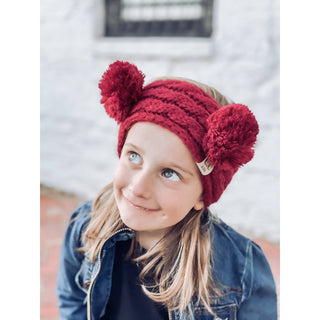 Kids Solid Double Pom Fashion Headband