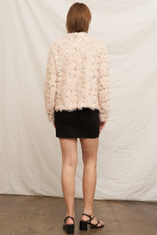Stevie Oversized Feathery Glitter Cardigan