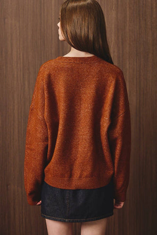 Pumpkin Sweater Doodle Dog Crew Neck Sweater