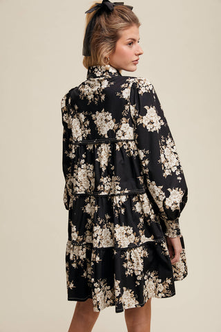 Flora Floral Tiered Shirt Dress