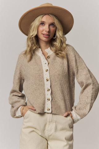 Madelyn Scallop Trim Cardigan