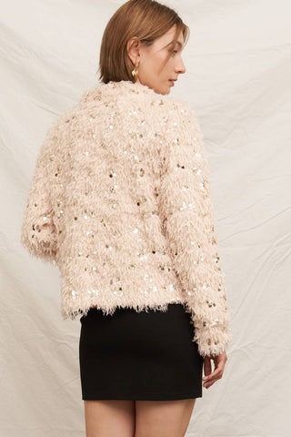 Stevie Oversized Feathery Glitter Cardigan