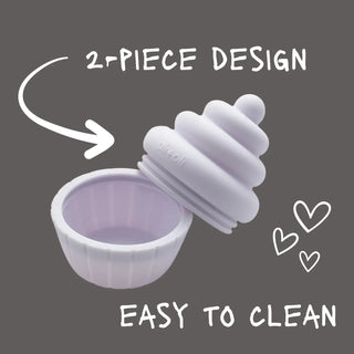 Illustration of a two-piece design with a container and lid on a gray background.