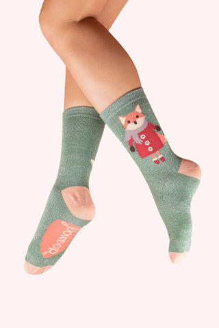 Glitter Ankle Socks - Cosy Fox