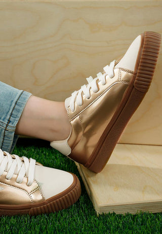 Jumping Jacks Metallic Faux Leather Star Sneakers