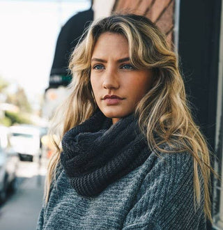 Knit Sherpa Lining Knit Infinity Scarf