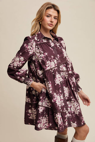 Flora Floral Tiered Shirt Dress