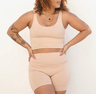 The Zoë Biker Short - Light Nude