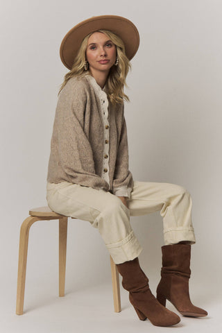 Madelyn Scallop Trim Cardigan