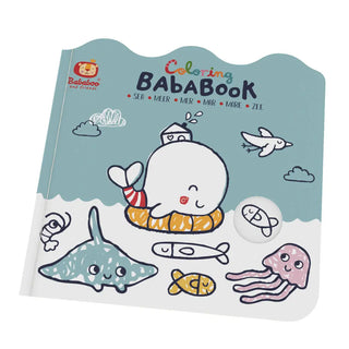 Coloring book for children with sea-themed illustrations on a white background