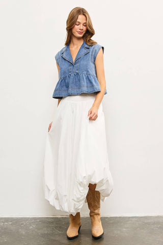 Aurora Denim Babydoll Top