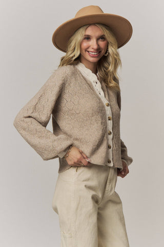 Madelyn Scallop Trim Cardigan
