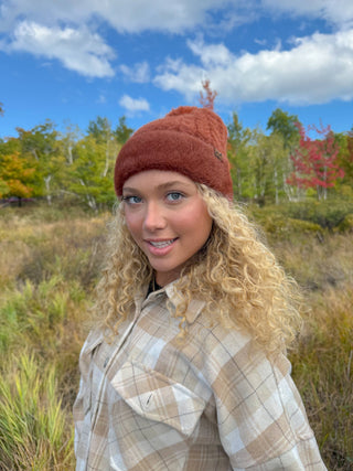 Cable Knit Fur Cuff C.C Pom Beanie