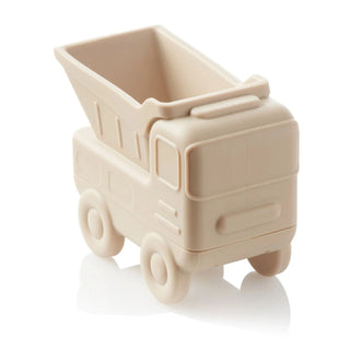 Beige toy truck on a white background