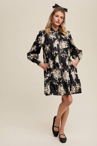 Flora Floral Tiered Shirt Dress