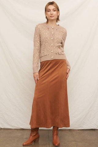 Autumn's Suede Maxi Skirt