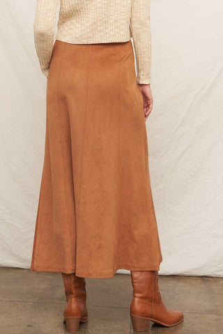 Autumn's Suede Maxi Skirt
