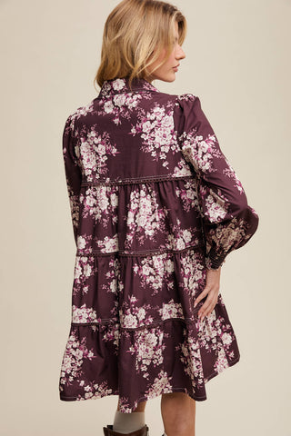 Flora Floral Tiered Shirt Dress