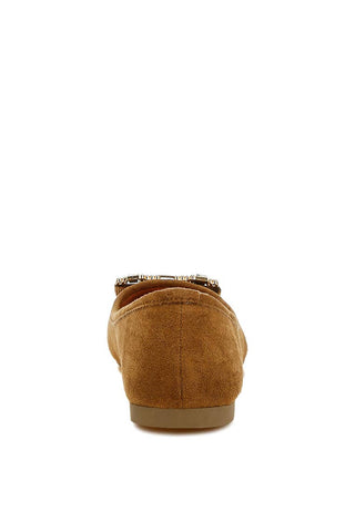 Prajik Rhinestone Buckle Sparkle Ballerinas