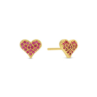 Pink Pave Heart Velvet Stud Gift Set
