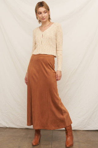 Autumn's Suede Maxi Skirt