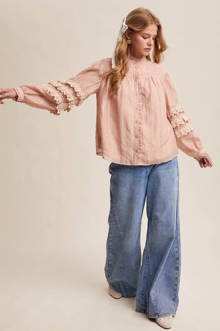 Lorelai Blush Lace Blouse