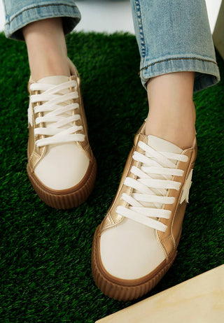 Jumping Jacks Metallic Faux Leather Star Sneakers
