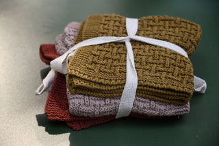 Artisan Knit Multicolor Cotton Dish Cloth Set