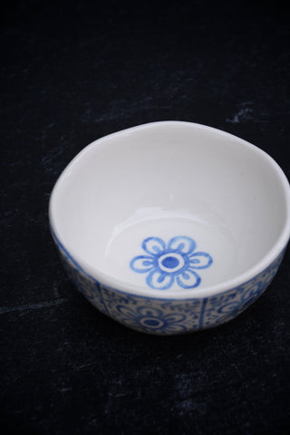 Hand-Painted Stoneware Tile Bowl