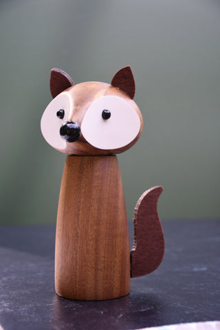 Fox Silhouette Acacia Wood Salt &amp; Pepper Mill