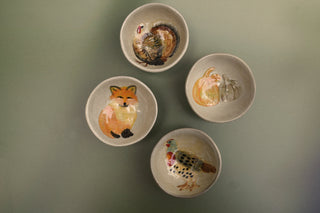 Reactive Crackle Stoneware Animal Dish