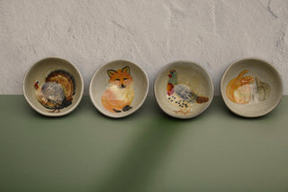 Reactive Crackle Stoneware Animal Dish