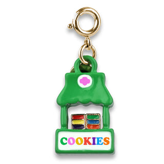 Green cookie shop charm with 'COOKIES' text on a white background