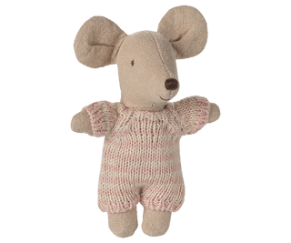 Maileg Baby Mouse Girl in Carry Cot – Heirloom Plush Toy for Imaginative Play