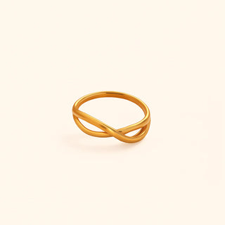 Twine Infinity Ring – 18k Gold Plated Minimalist Twisted Band